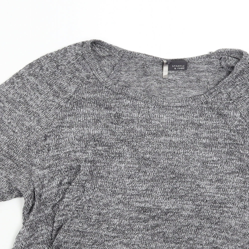 Sparkle & Fade Womens Grey  Knit Pullover Jumper Size S