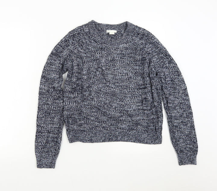H&M Womens Blue  Knit Pullover Jumper Size M