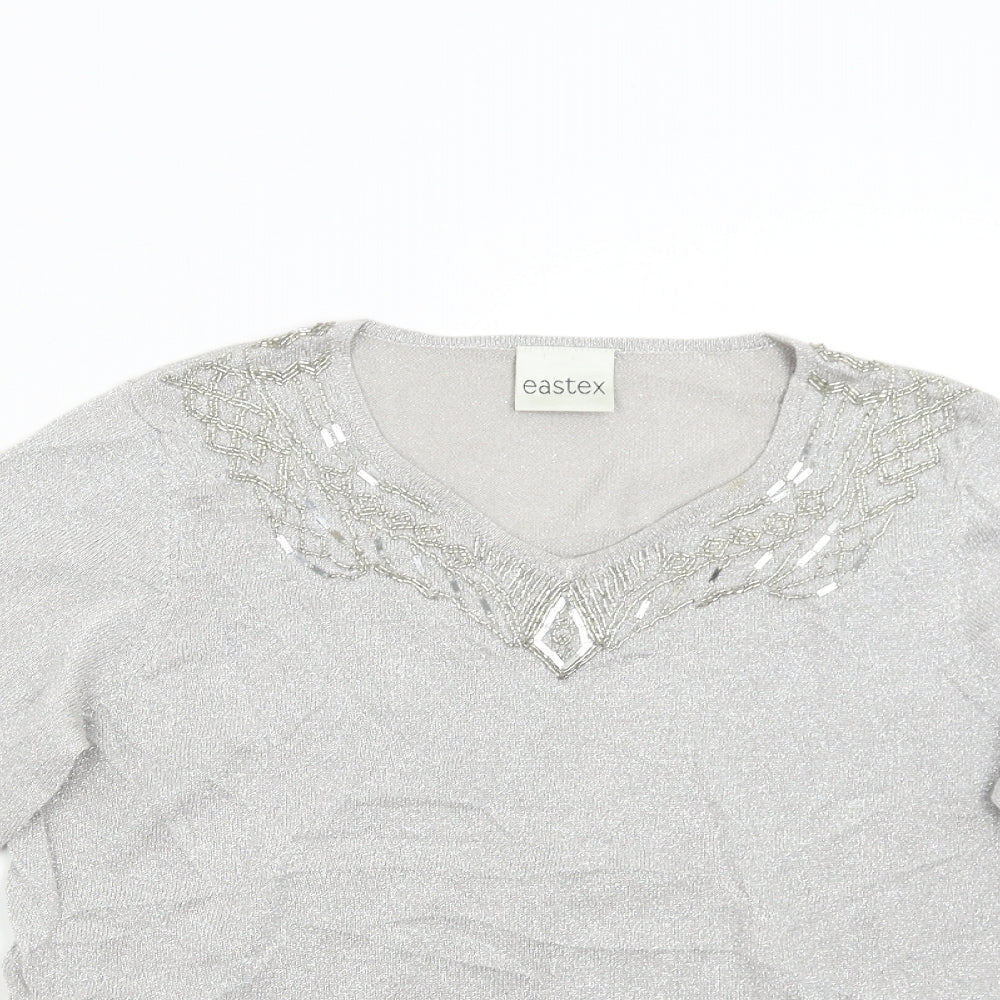 Eastex Womens Silver  Knit Pullover Jumper Size 12