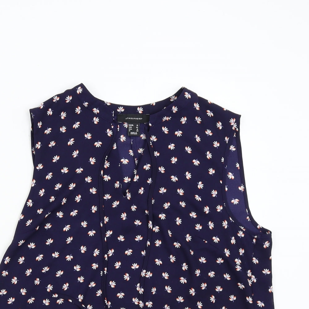Primark Womens Blue Floral  Basic Blouse Size 14