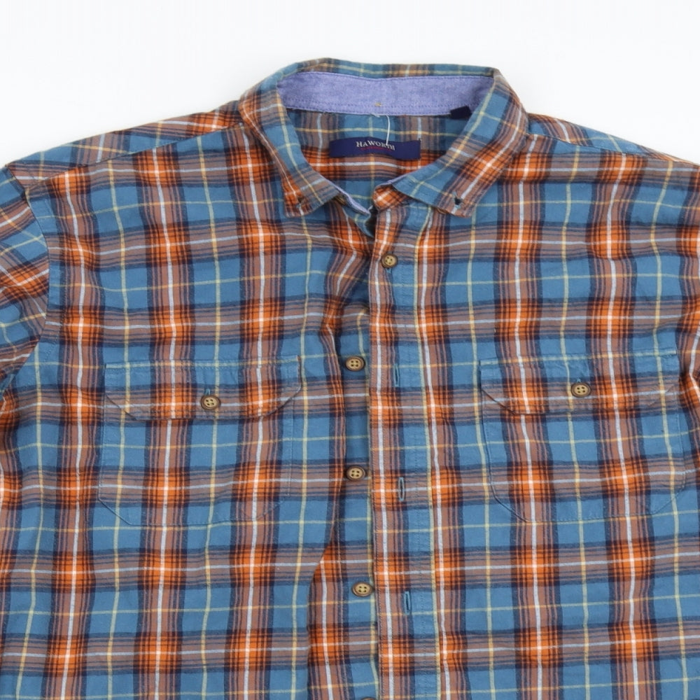 Haworth Mens Multicoloured Check   Button-Up Size M