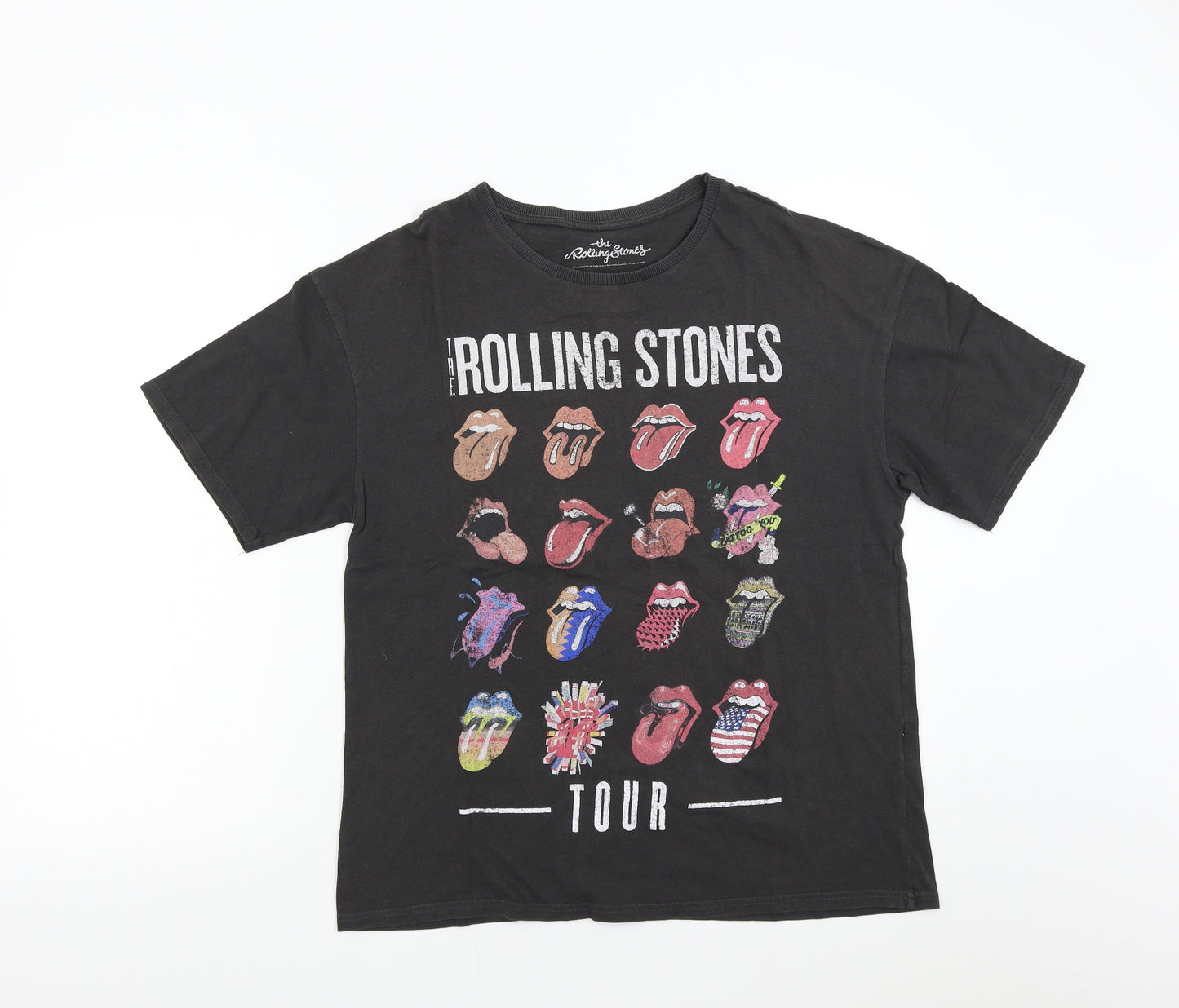 Pull&Bear Mens Black    T-Shirt Size M  - The Rolling Stones