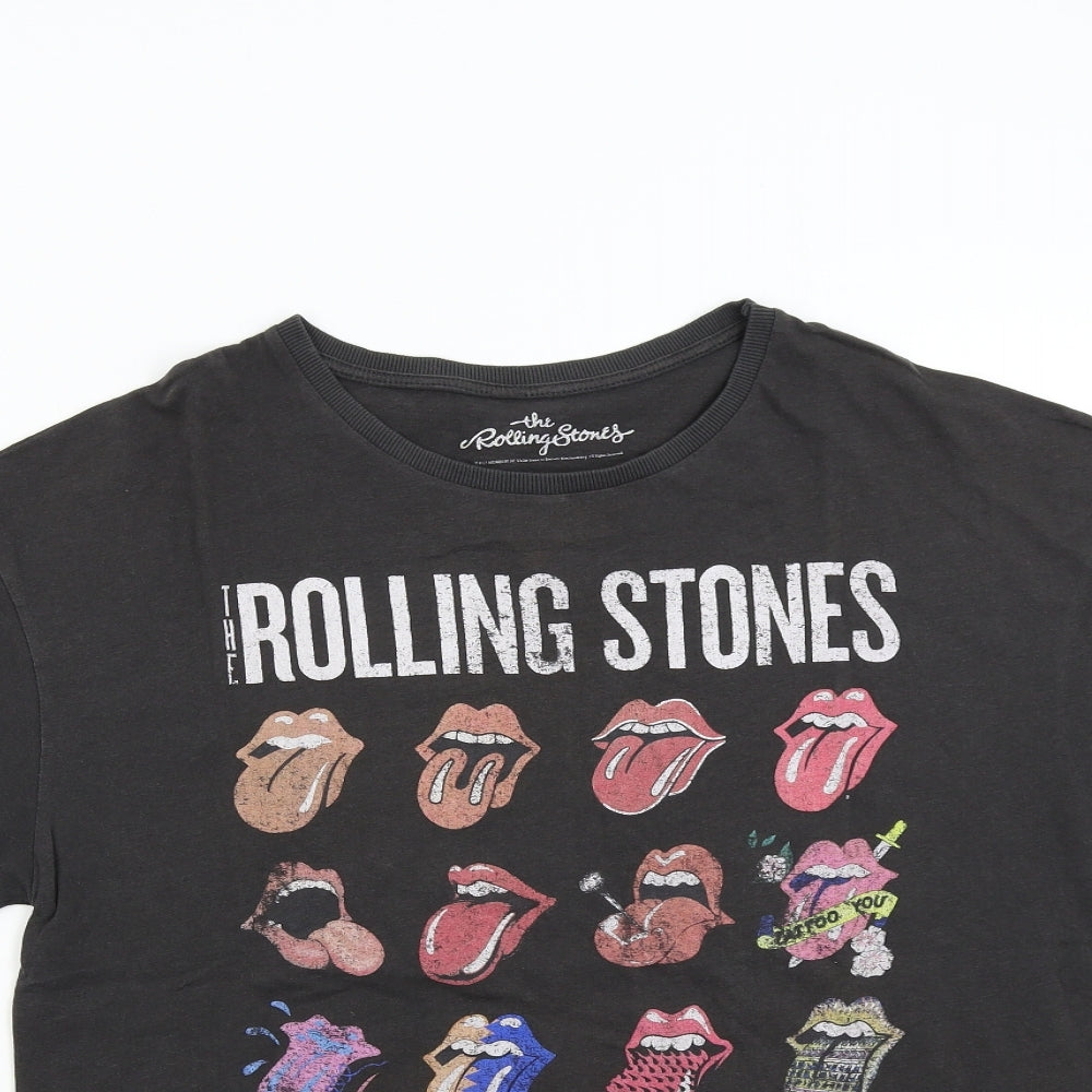 Pull&Bear Mens Black    T-Shirt Size M  - The Rolling Stones