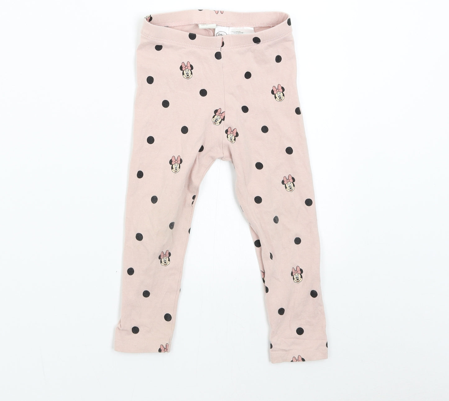 H&M Baby Pink Polka Dot  Sweatpants Leggings Size 12-18 Months  - Disney Minnie Mouse