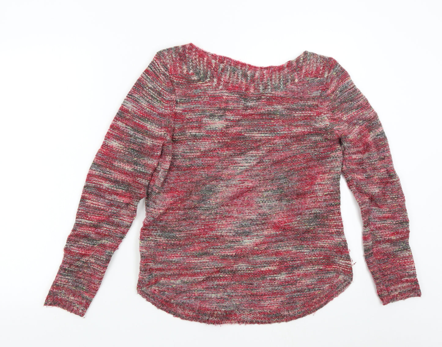 M&Co Womens Red  Knit Pullover Jumper Size 10