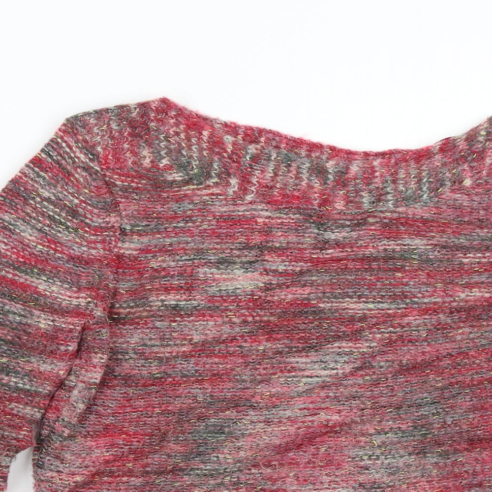 M&Co Womens Red  Knit Pullover Jumper Size 10