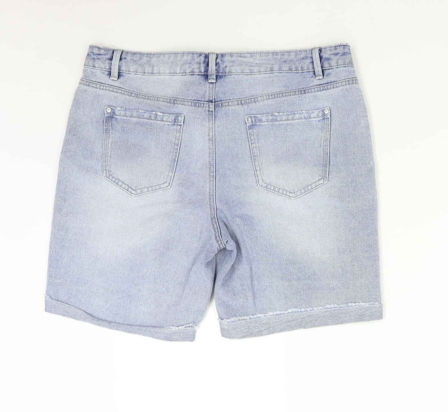 George Womens Blue  Damask Bermuda Shorts Size 14