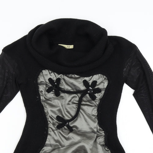 PR Womens Black  Knit Jumper Dress  Size S