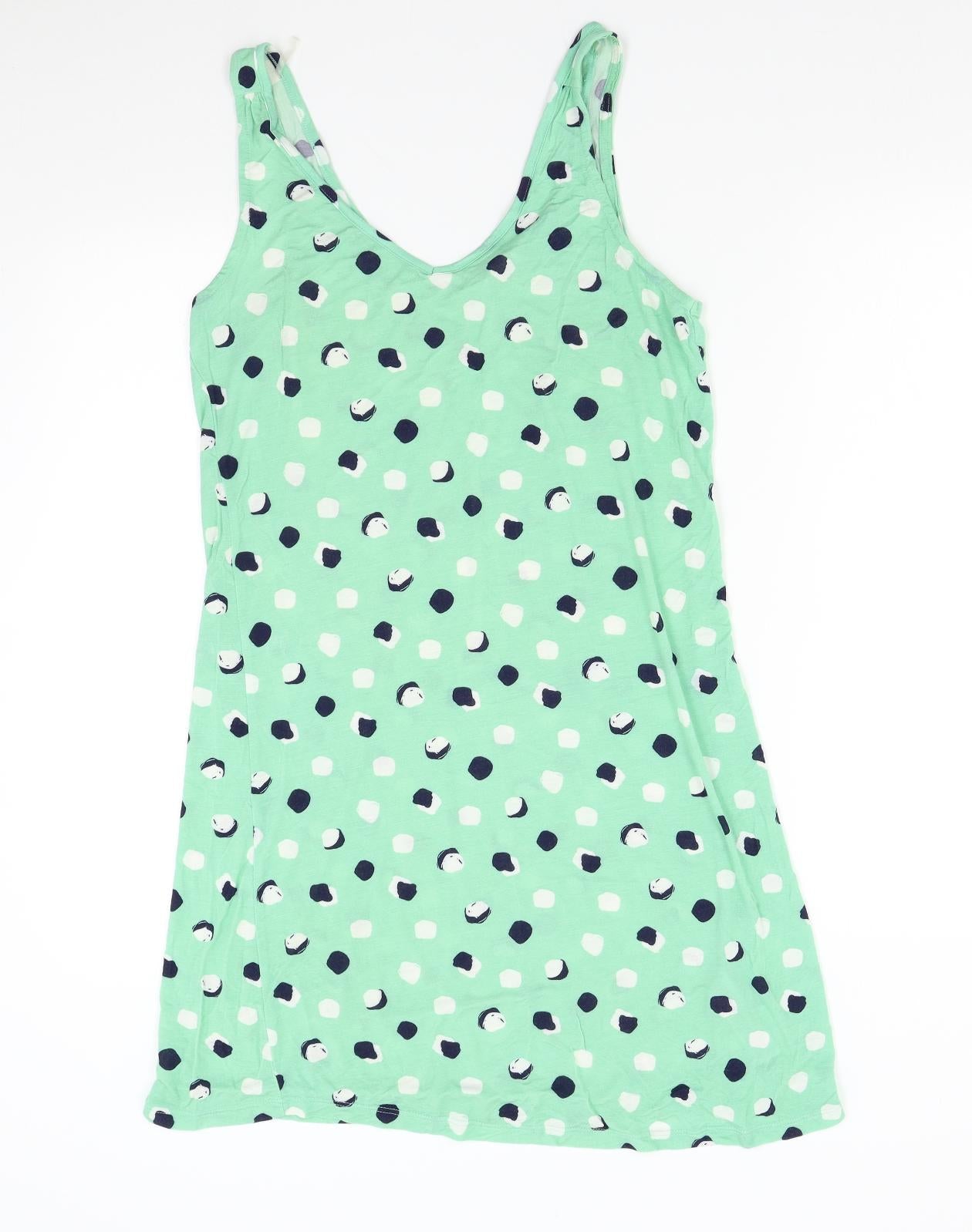 M&S Womens Green Polka Dot   Nightshirt Size 8