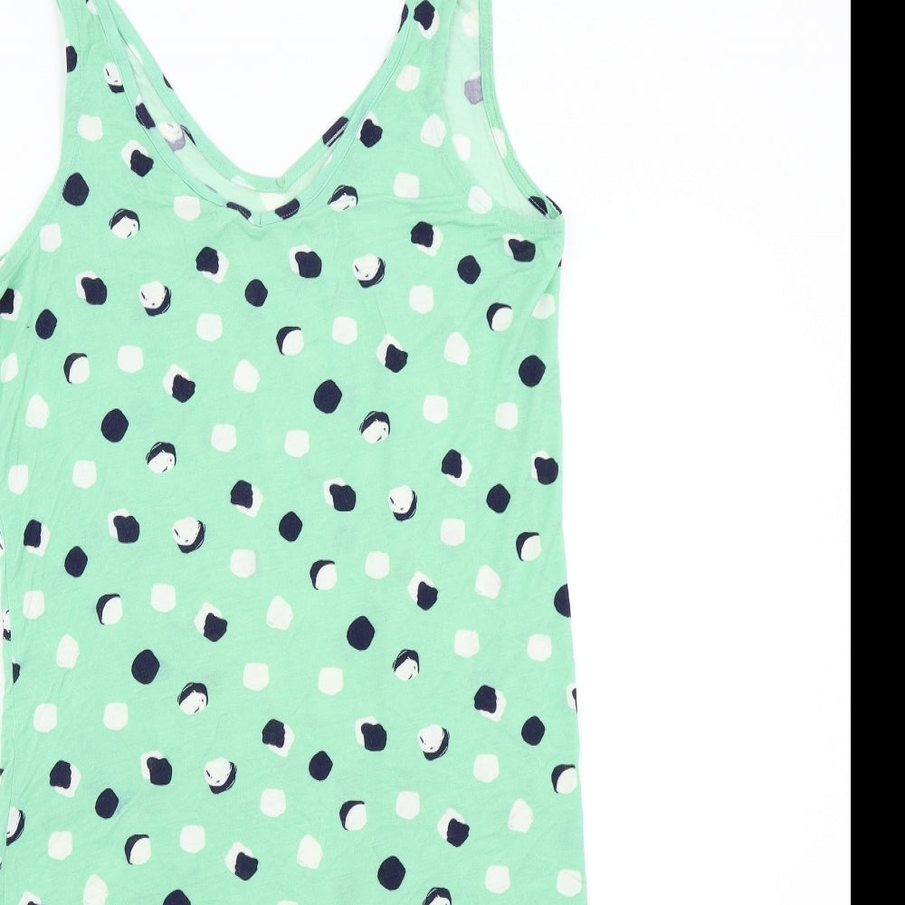 M&S Womens Green Polka Dot   Nightshirt Size 8