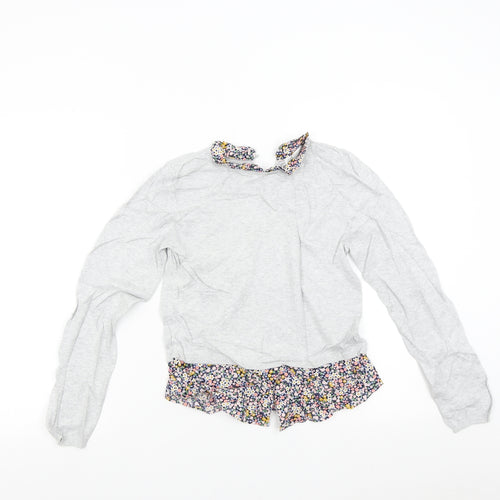 H&M Girls Grey  Knit Pullover Jumper Size 8 Years