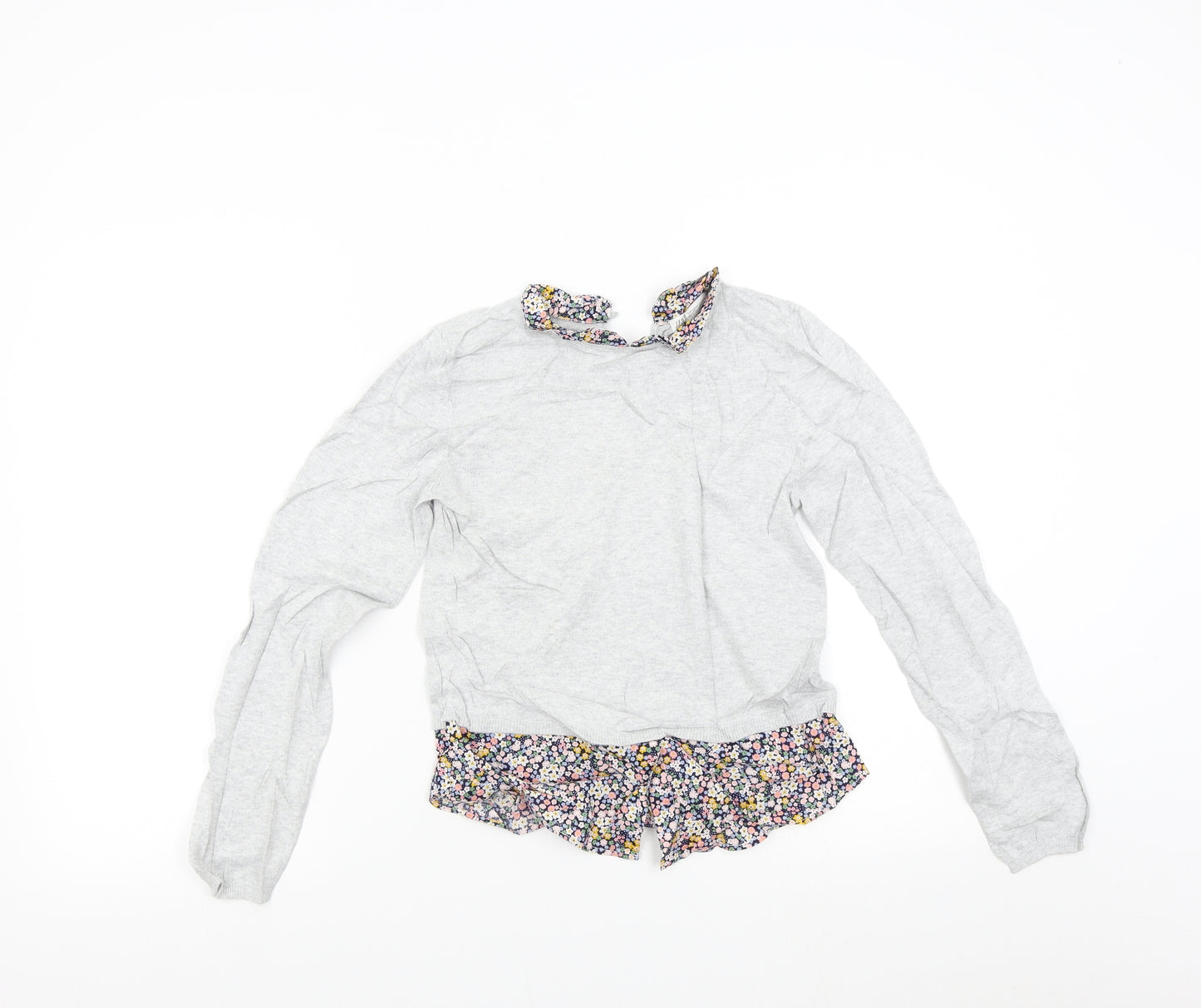 H&M Girls Grey  Knit Pullover Jumper Size 8 Years