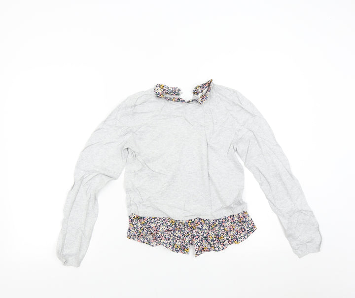 H&M Girls Grey  Knit Pullover Jumper Size 8 Years