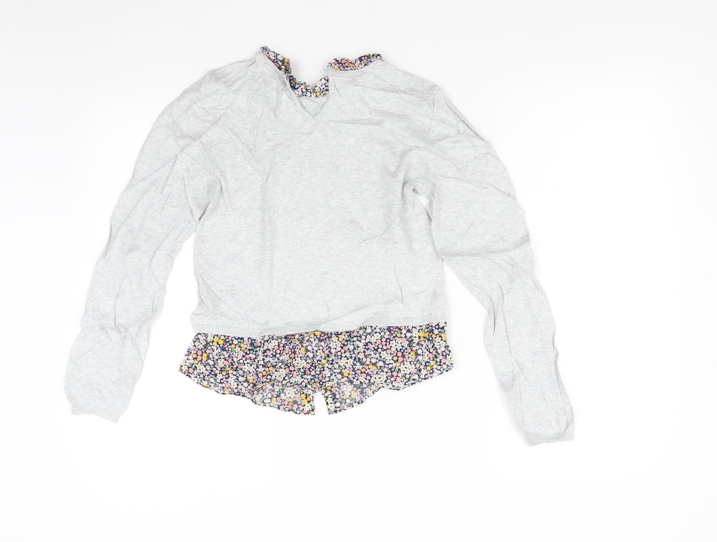 H&M Girls Grey  Knit Pullover Jumper Size 8 Years