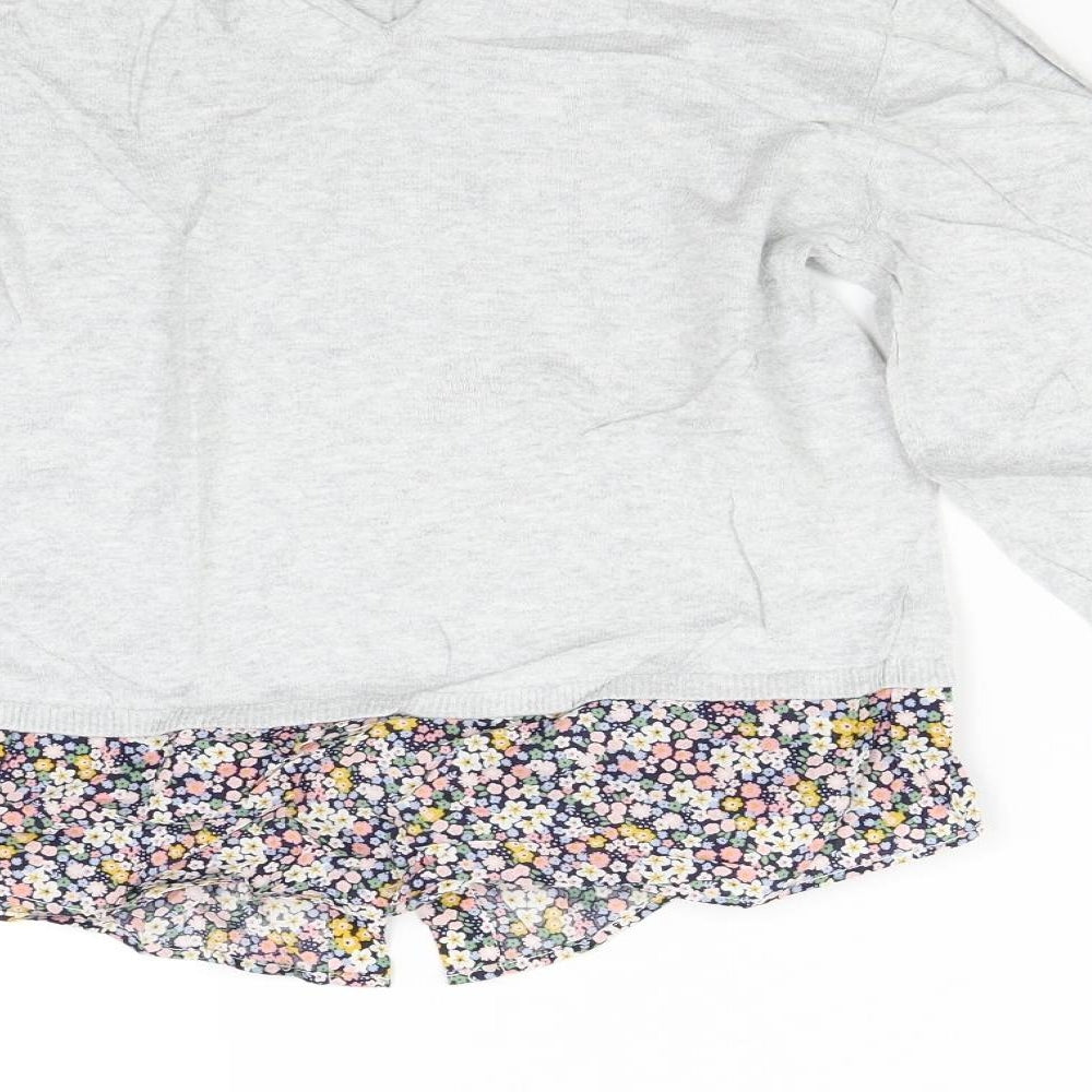 H&M Girls Grey  Knit Pullover Jumper Size 8 Years