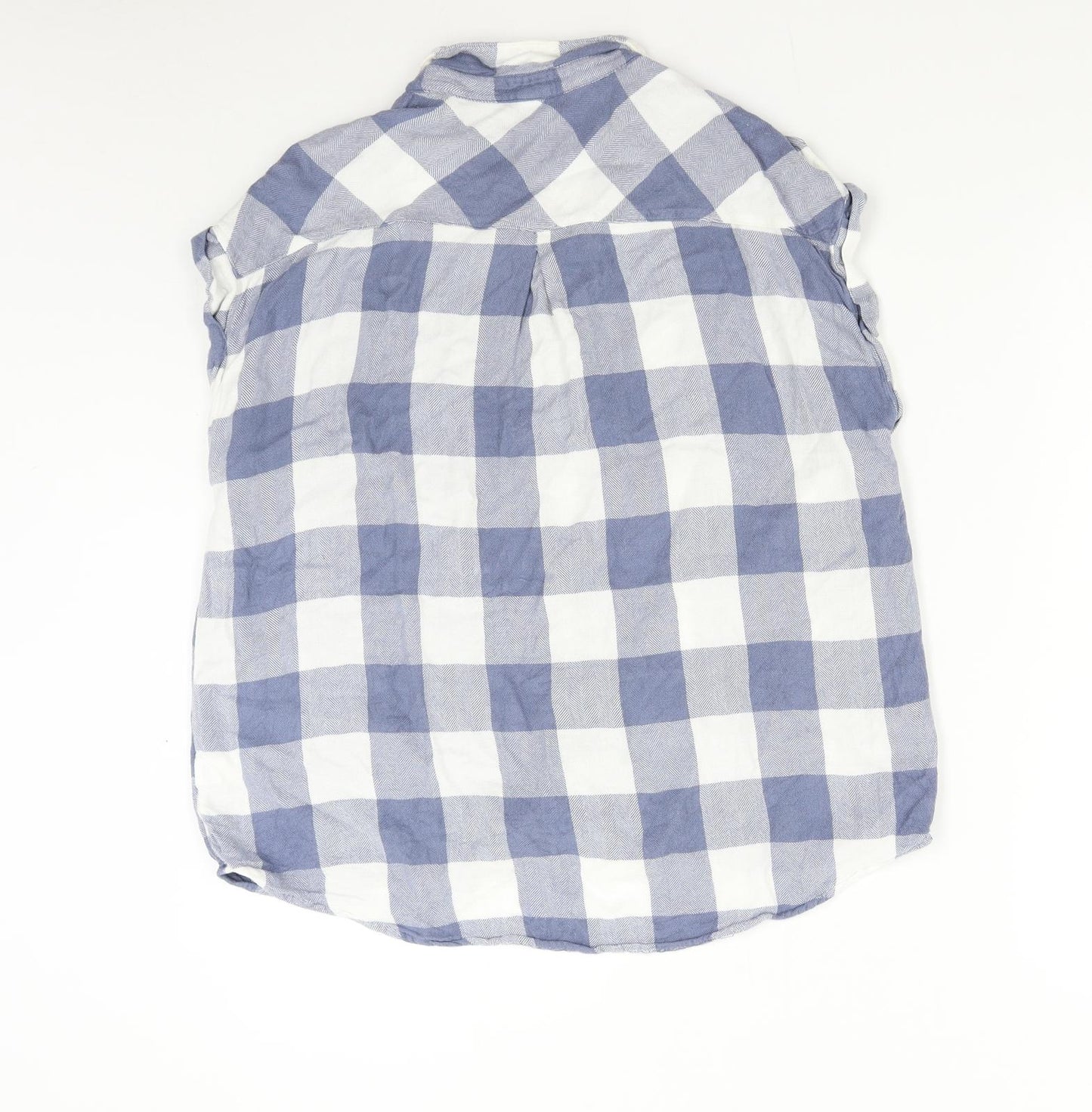 NEXT Womens Blue Check  Basic Button-Up Size 16