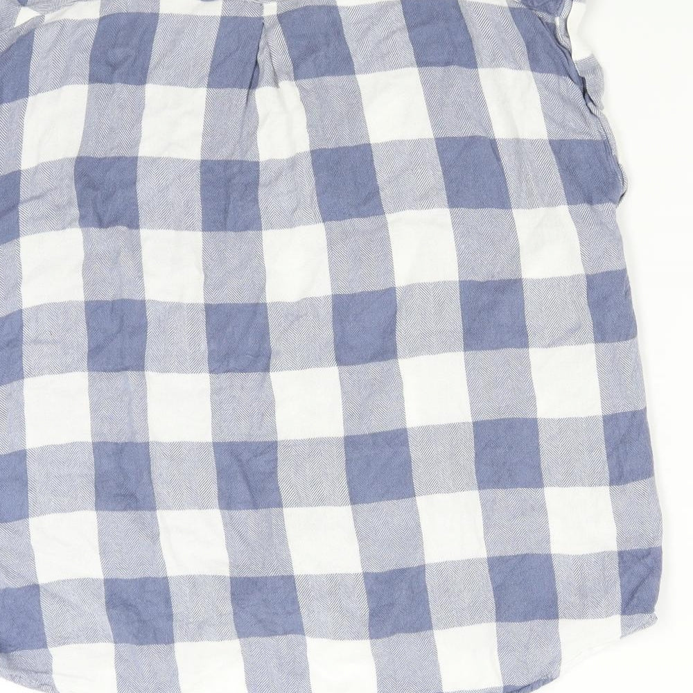 NEXT Womens Blue Check  Basic Button-Up Size 16