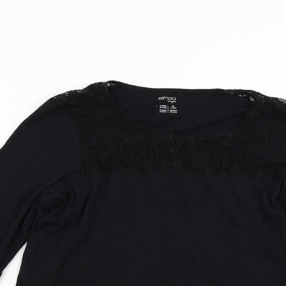 ESMARA Womens Black   Basic T-Shirt Size M