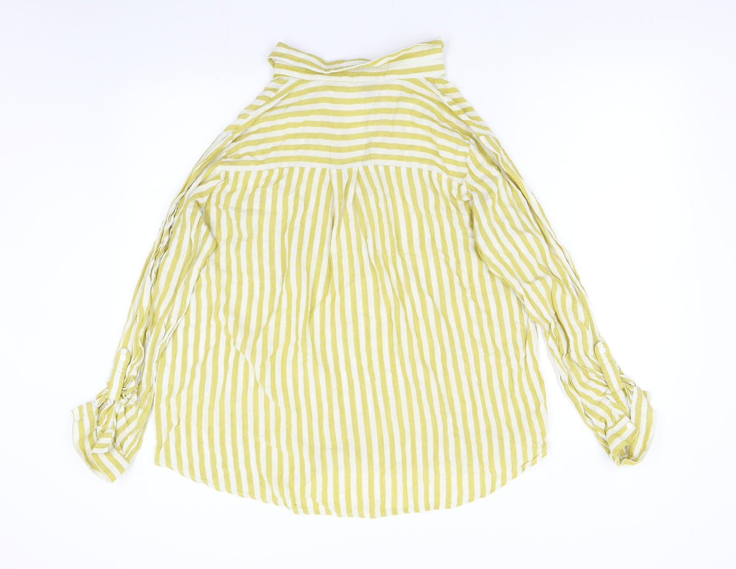 New Look Womens Yellow Striped  Basic Blouse Size 16