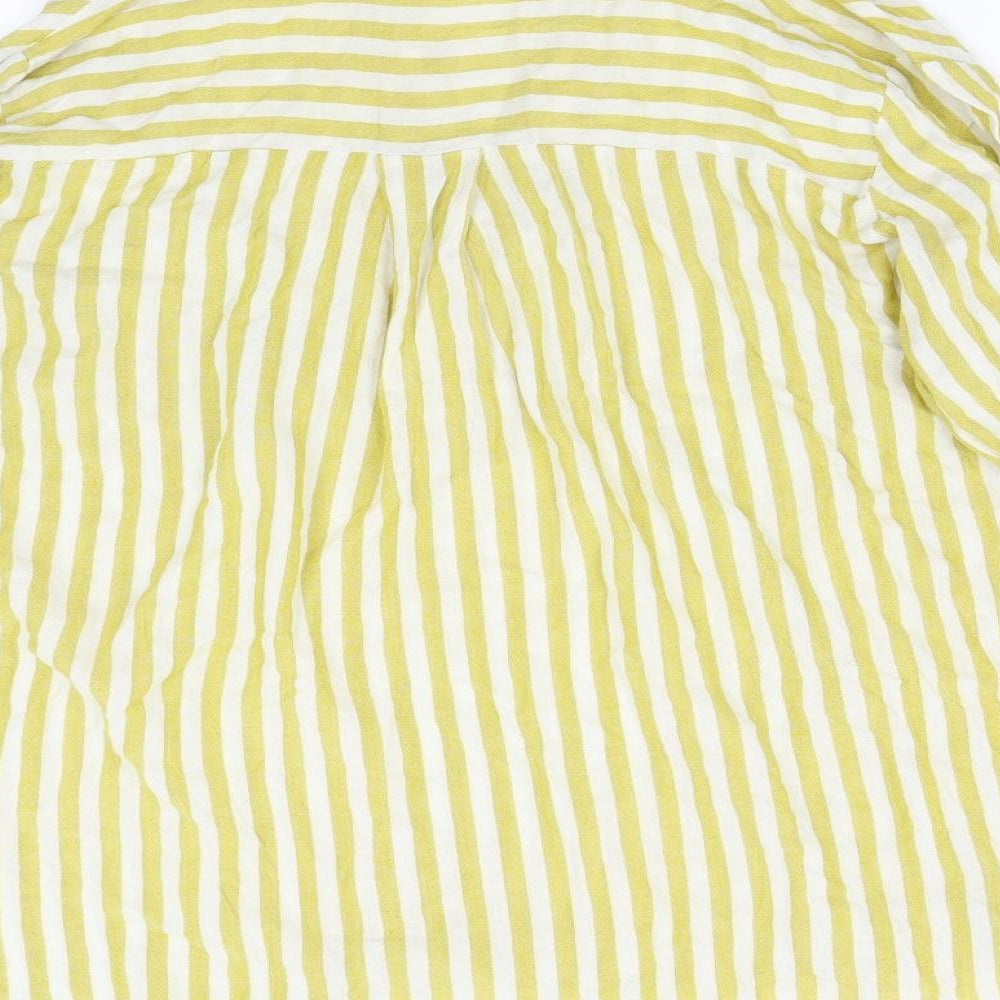 New Look Womens Yellow Striped  Basic Blouse Size 16