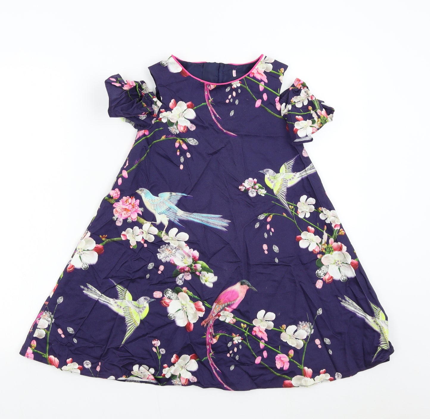 Ted Baker Girls Blue Floral  A-Line  Size 8 Years