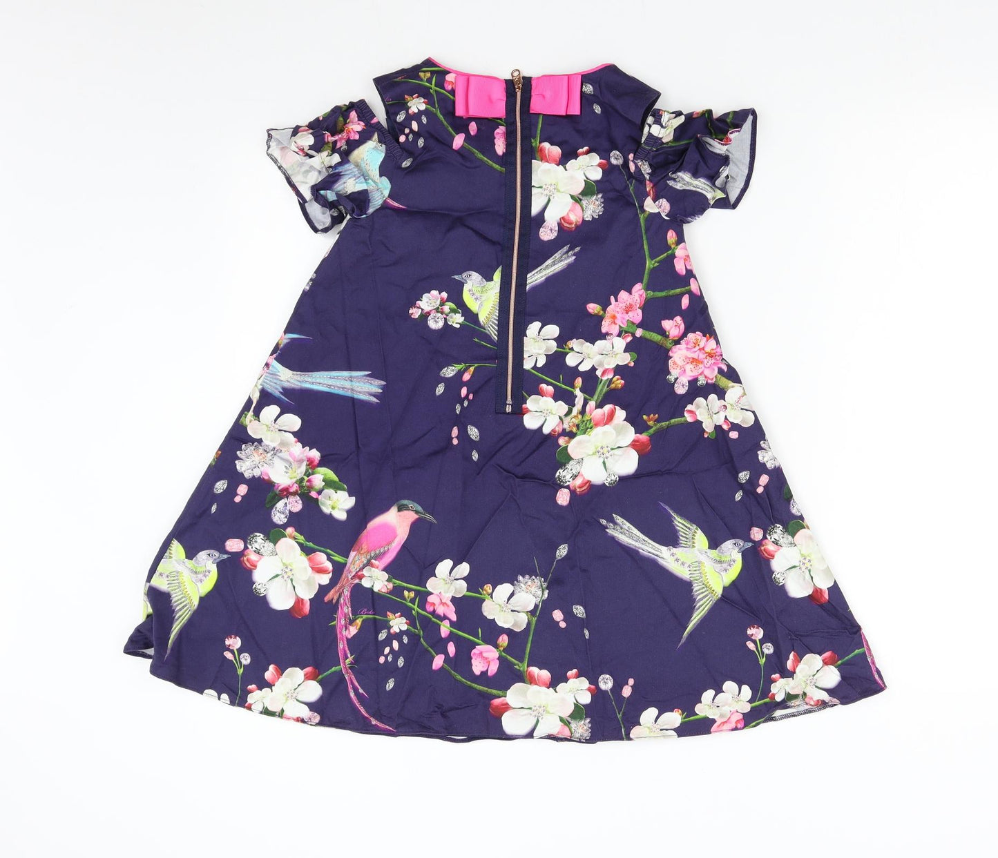 Ted Baker Girls Blue Floral  A-Line  Size 8 Years
