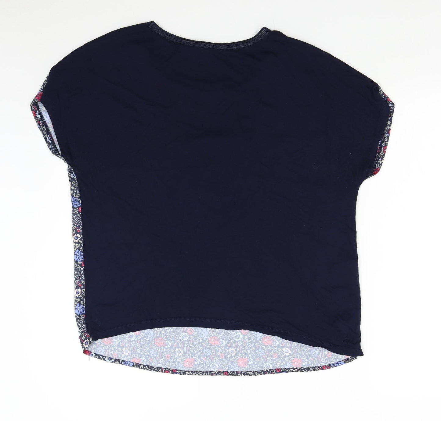 Laura Ashley Womens Blue Floral  Basic Blouse Size 14