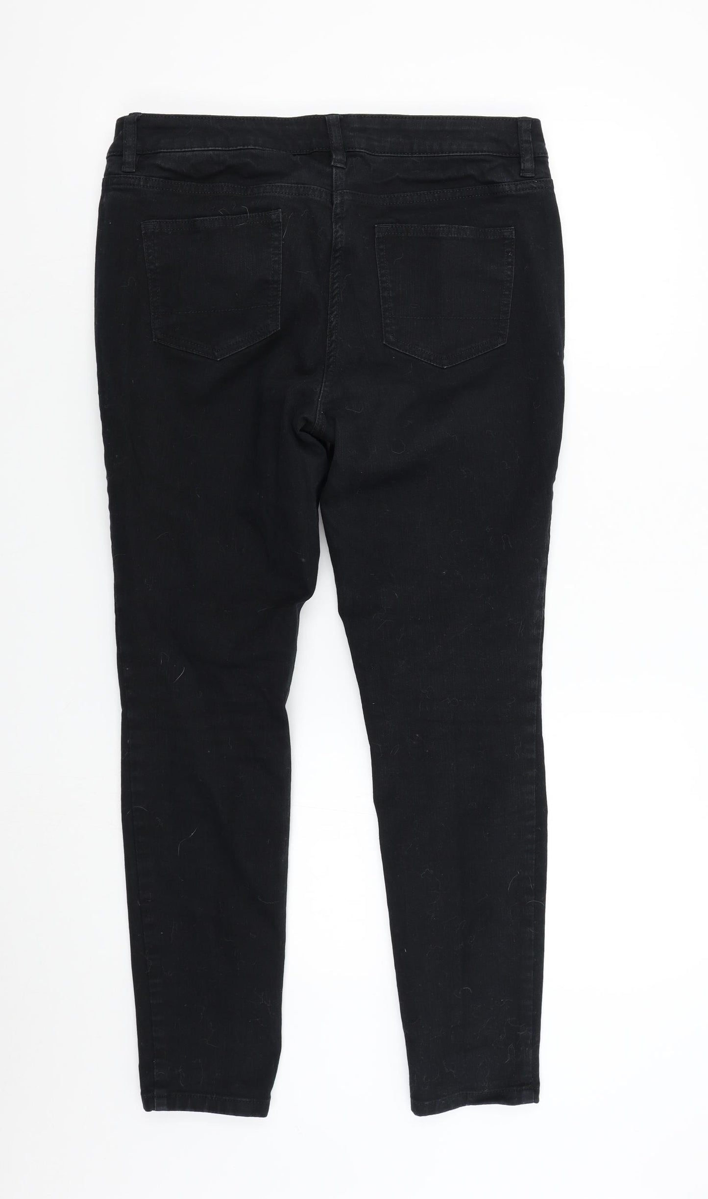 NEXT Womens Black  Denim Skinny Jeans Size 14 L28 in