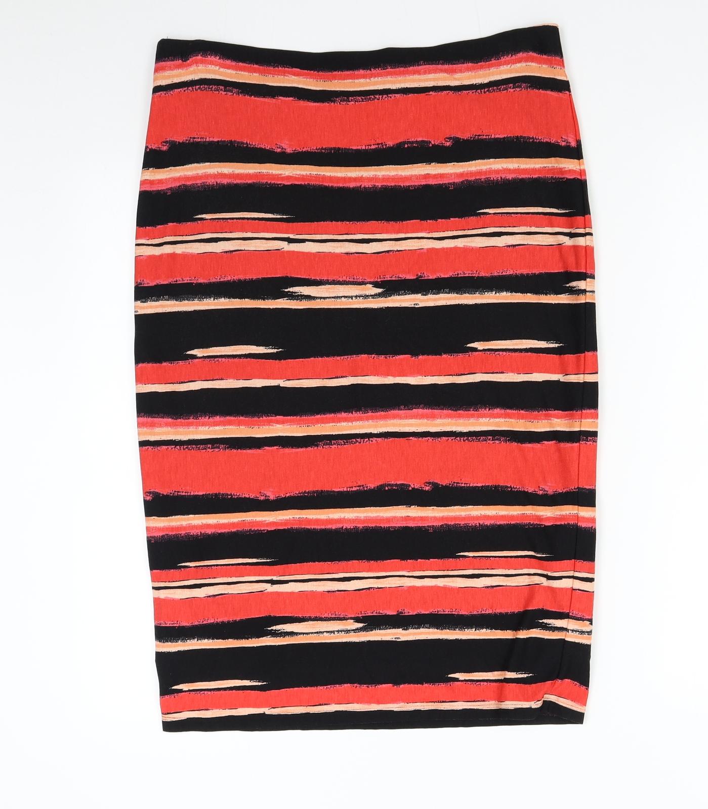 M&Co Womens Multicoloured Striped  Straight & Pencil Set Size 14