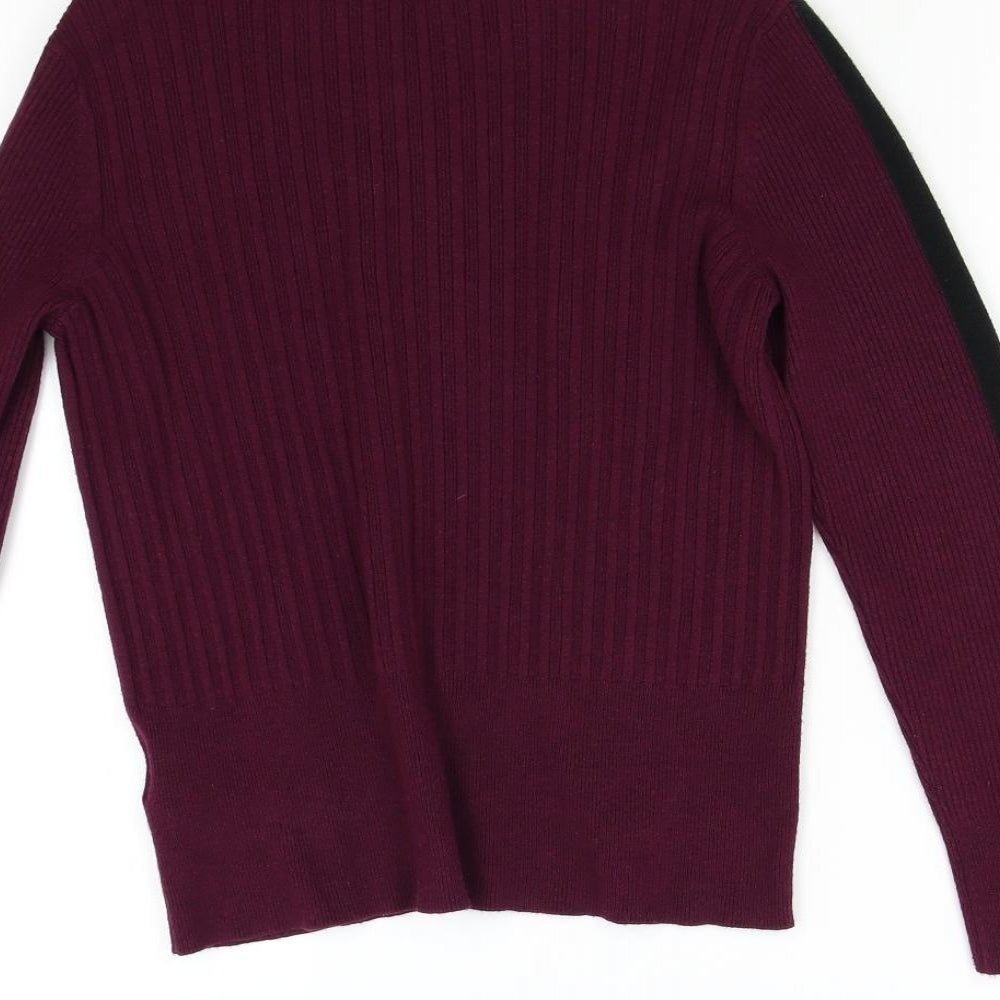 M&S Womens Purple  Knit Pullover Jumper Size 14