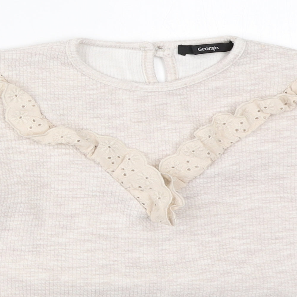 George Girls Beige   Pullover Jumper Size 3-4 Years