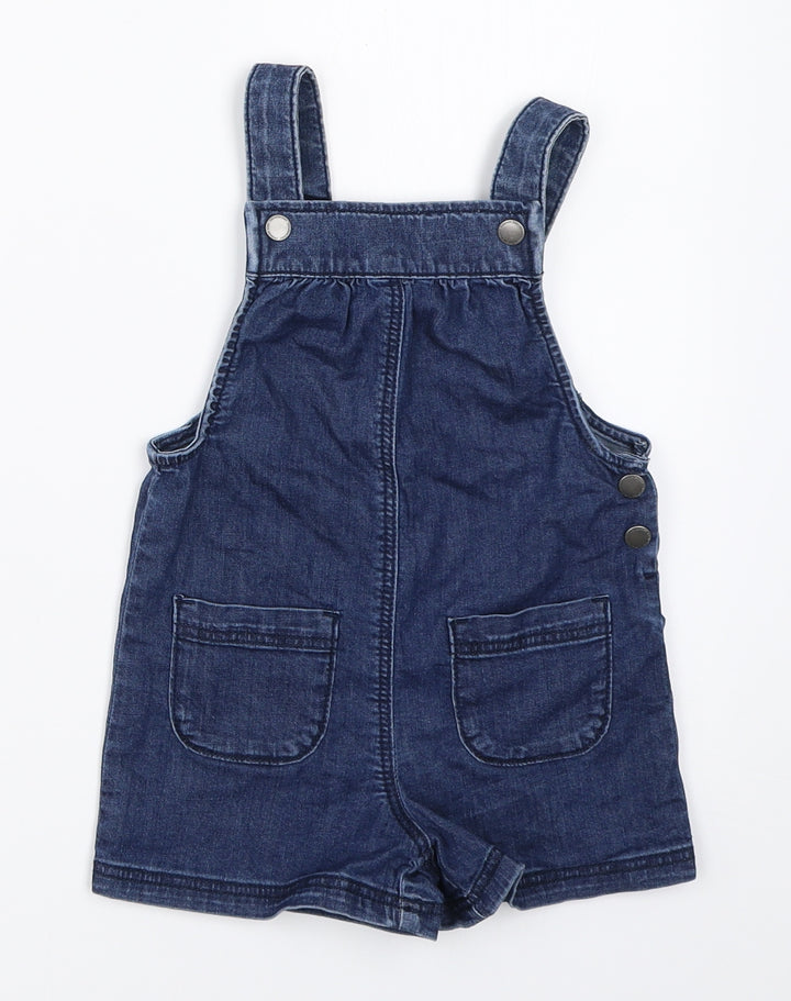 F&F Girls Blue Denim Dungaree One-Piece Size 12-18 Months