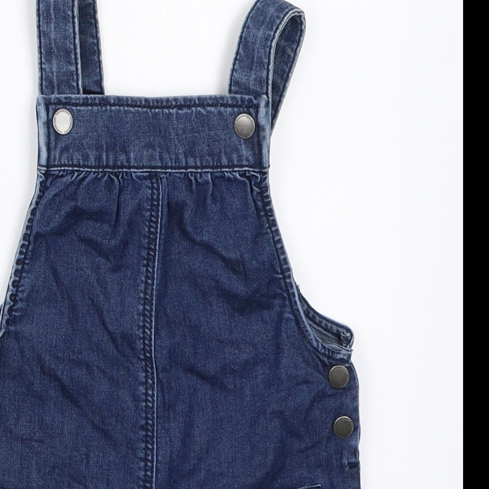 F&F Girls Blue  Denim Dungaree One-Piece Size 12-18 Months