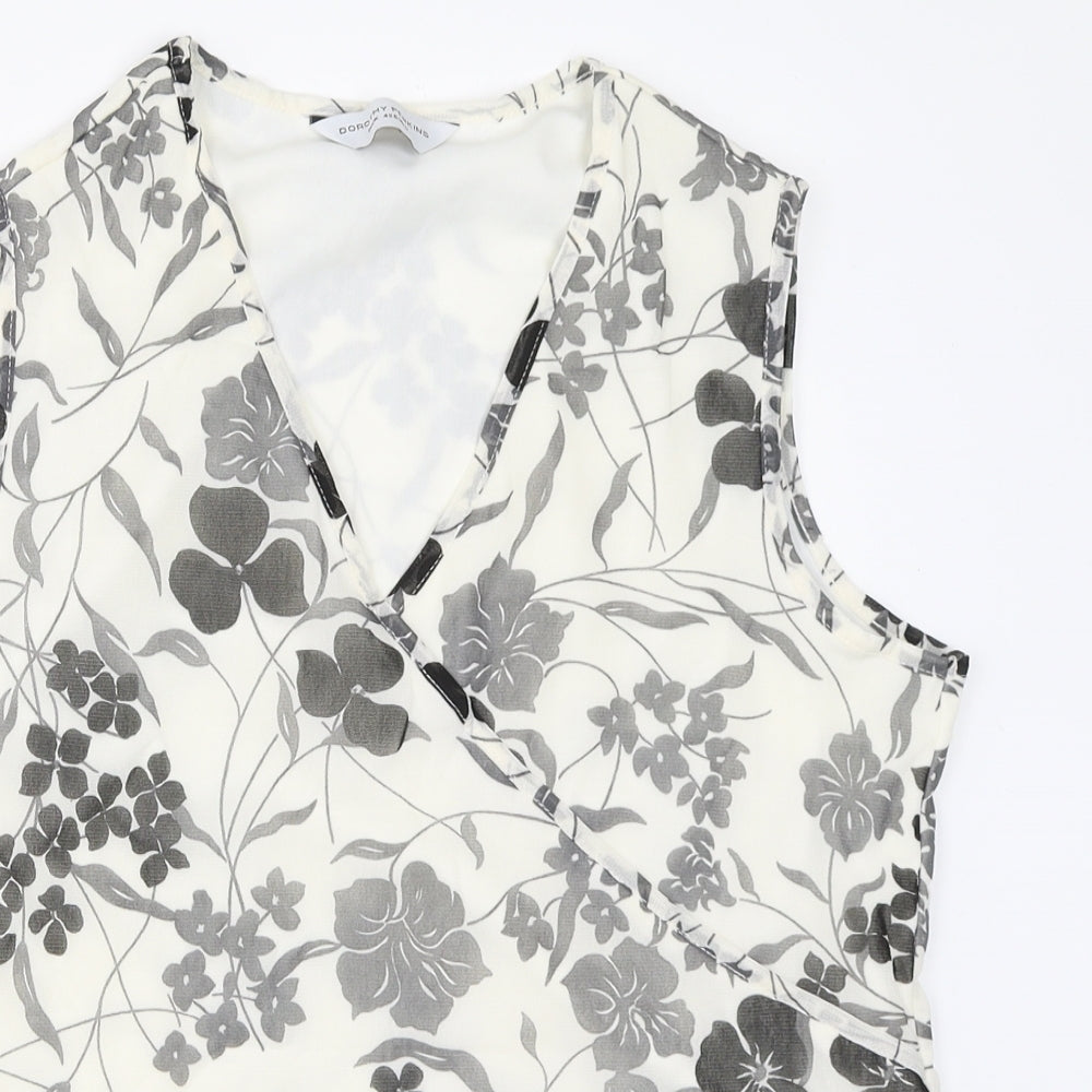 Dorothy Perkins Womens Ivory Floral  Basic Blouse Size 14