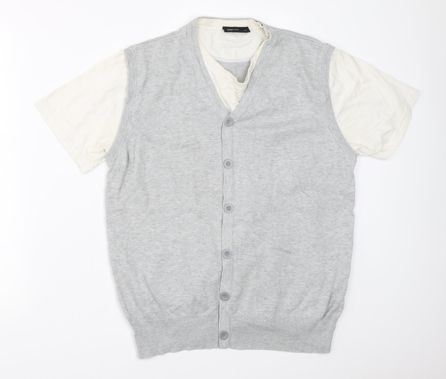 Cedar Wood State Mens Grey   Vest Jumper Size L