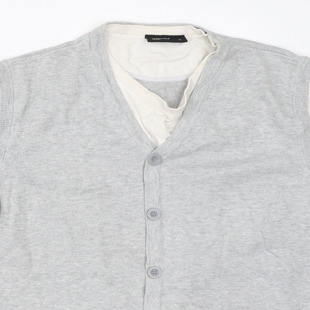 Cedar Wood State Mens Grey   Vest Jumper Size L