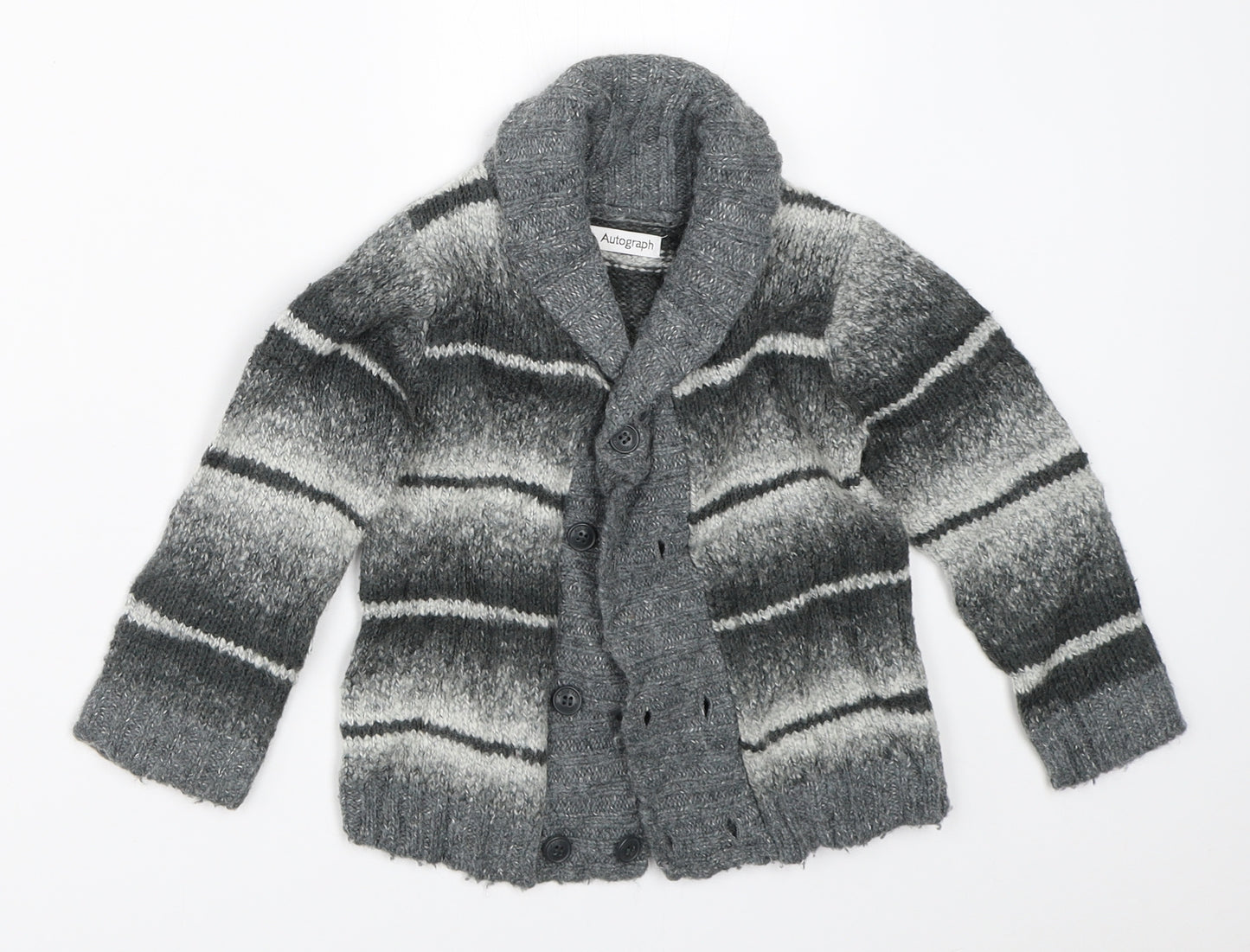 Marks and Spencer Boys Grey   Cardigan Jumper Size 2-3 Years