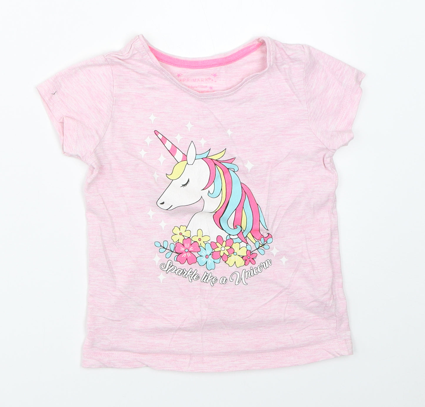Primark Girls Pink   Basic T-Shirt Size 4-5 Years