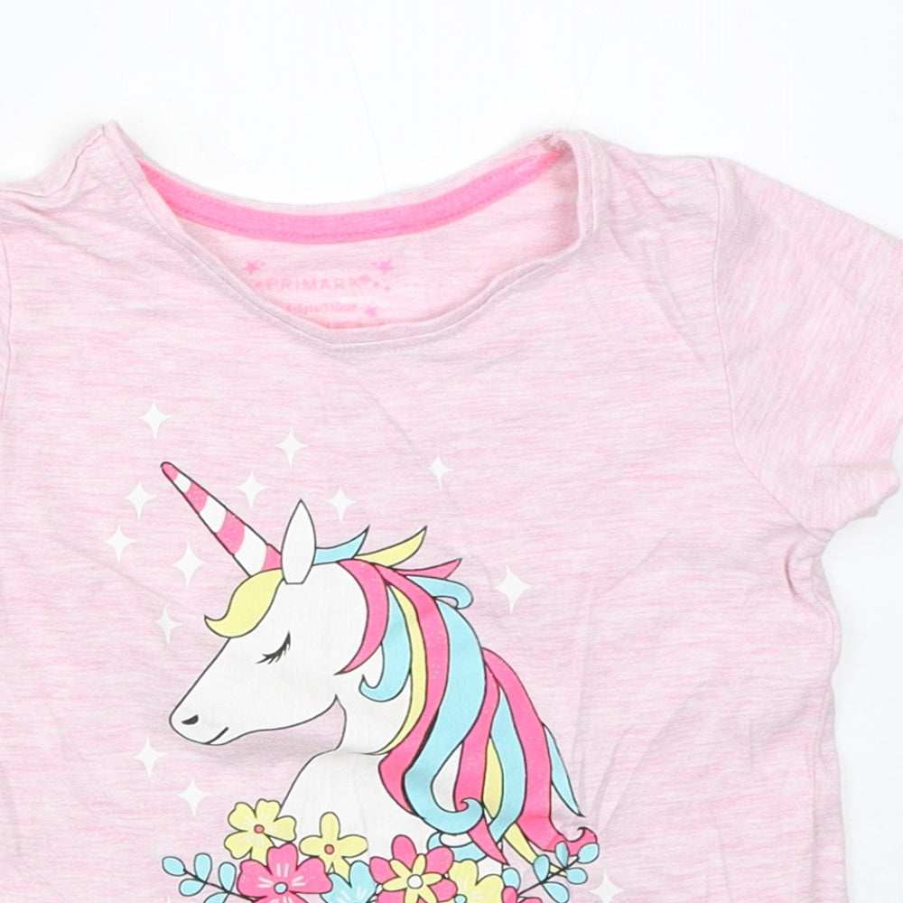 Primark Girls Pink   Basic T-Shirt Size 4-5 Years