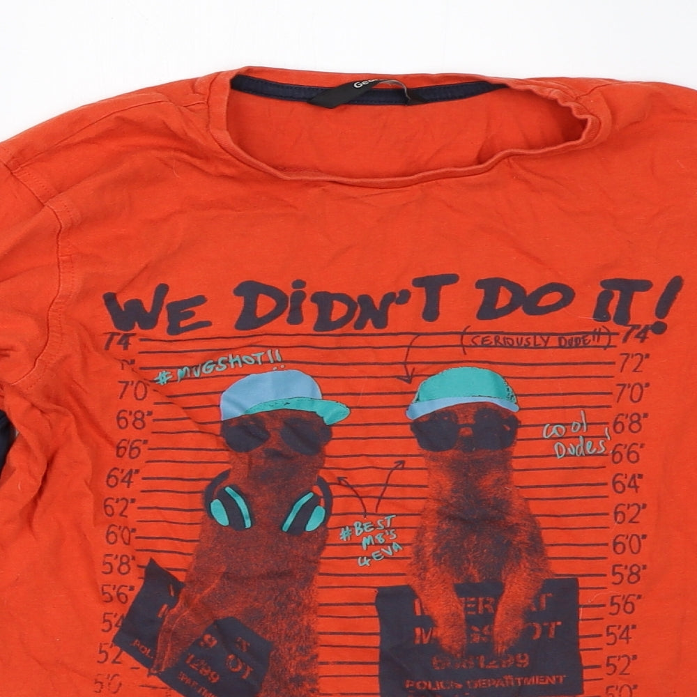 George Boys Orange   Basic T-Shirt Size 13-14 Years