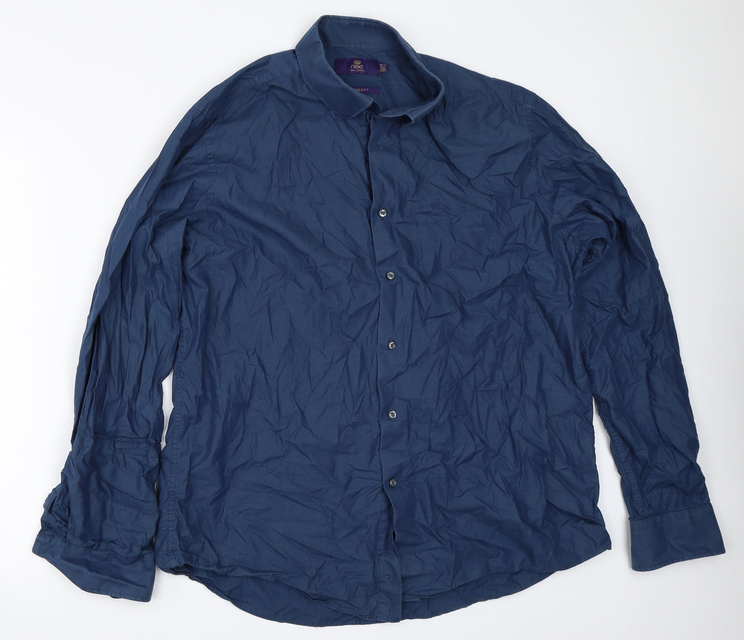 NEXT Mens Blue    Button-Up Size 17.5
