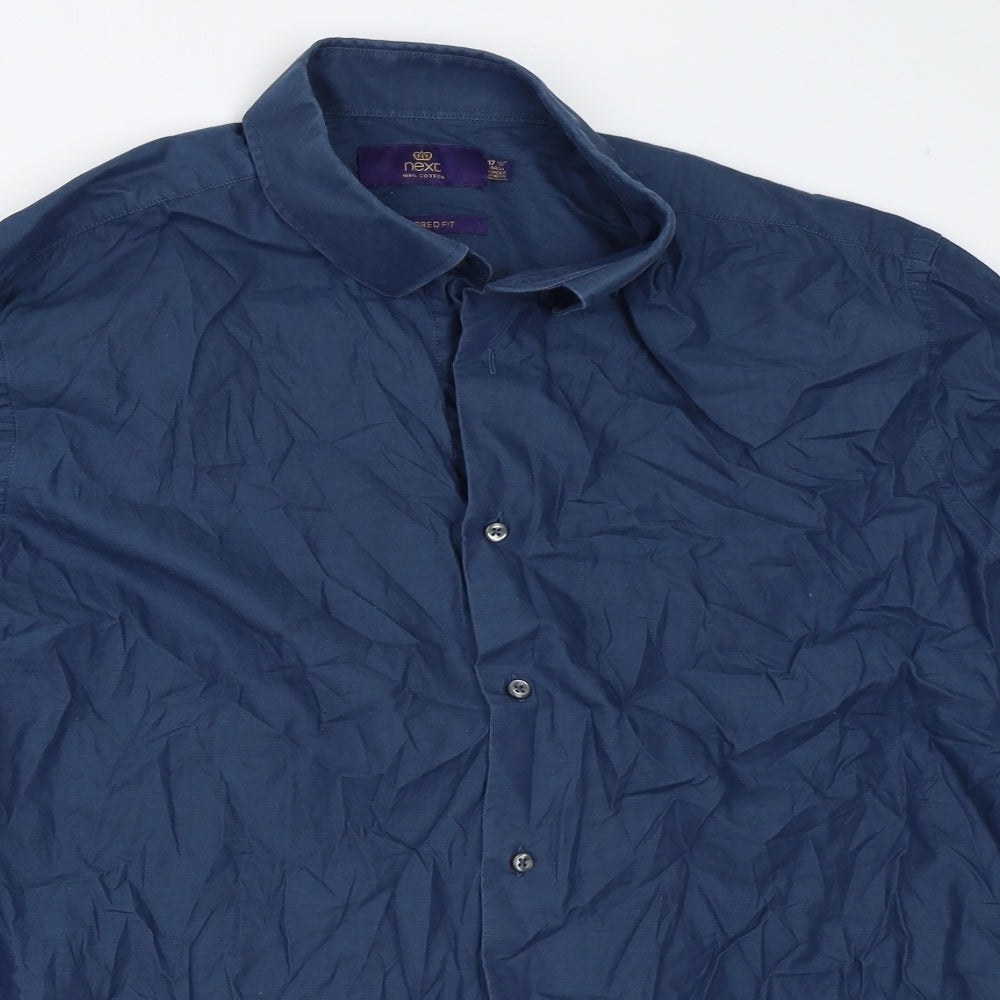 NEXT Mens Blue    Button-Up Size 17.5