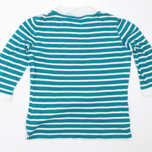 Damart Womens Blue Striped  Basic T-Shirt Size 10