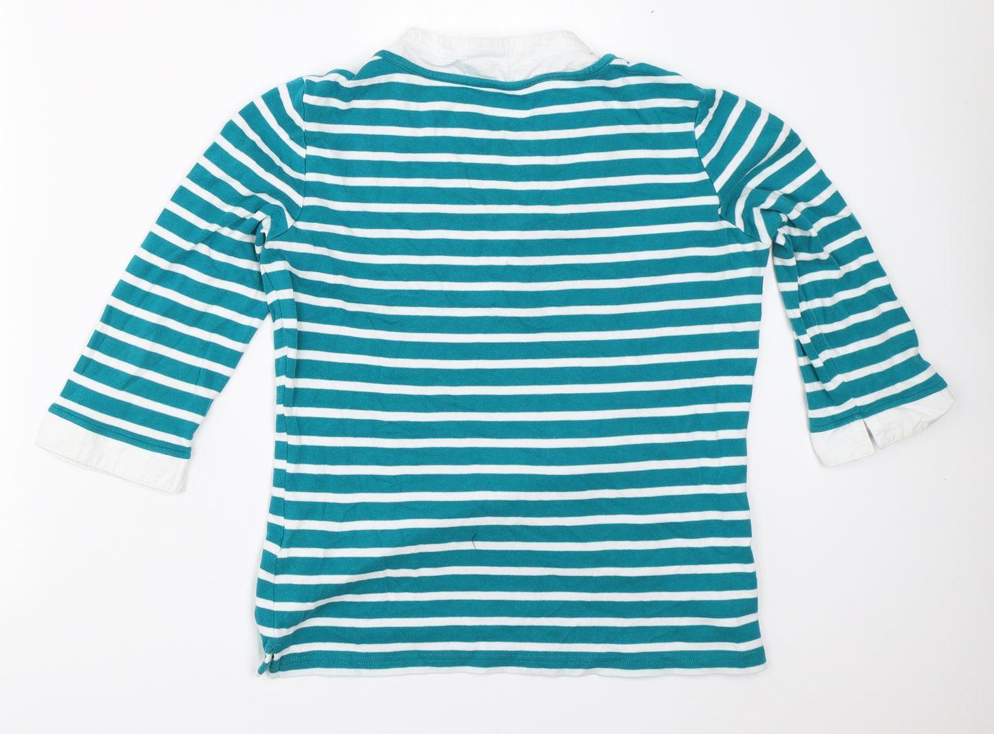 Damart Womens Blue Striped  Basic T-Shirt Size 10