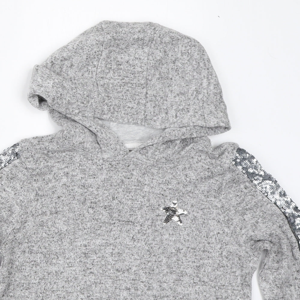 F&F Girls Grey   Pullover Hoodie Size 7-8 Years