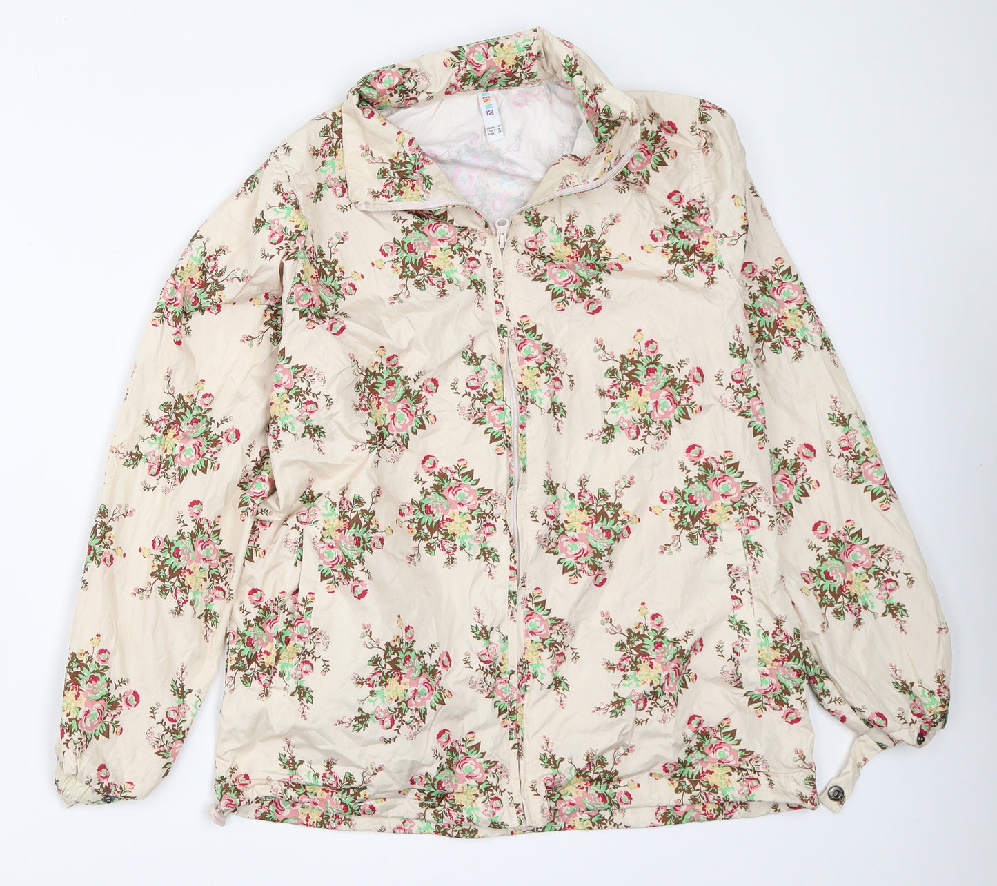 Primark Womens Beige Floral  Rain Coat Coat Size 8