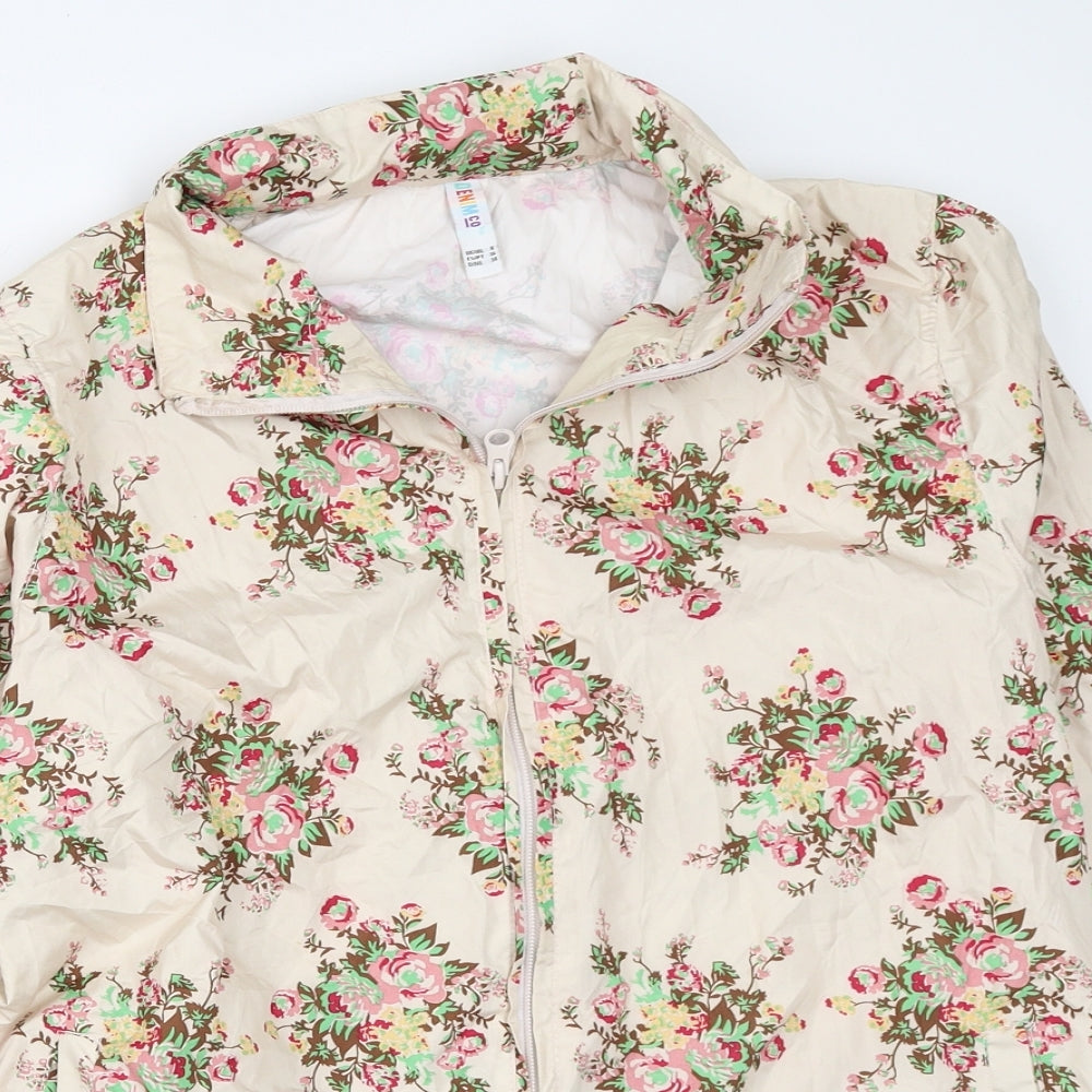 Primark Womens Beige Floral  Rain Coat Coat Size 8