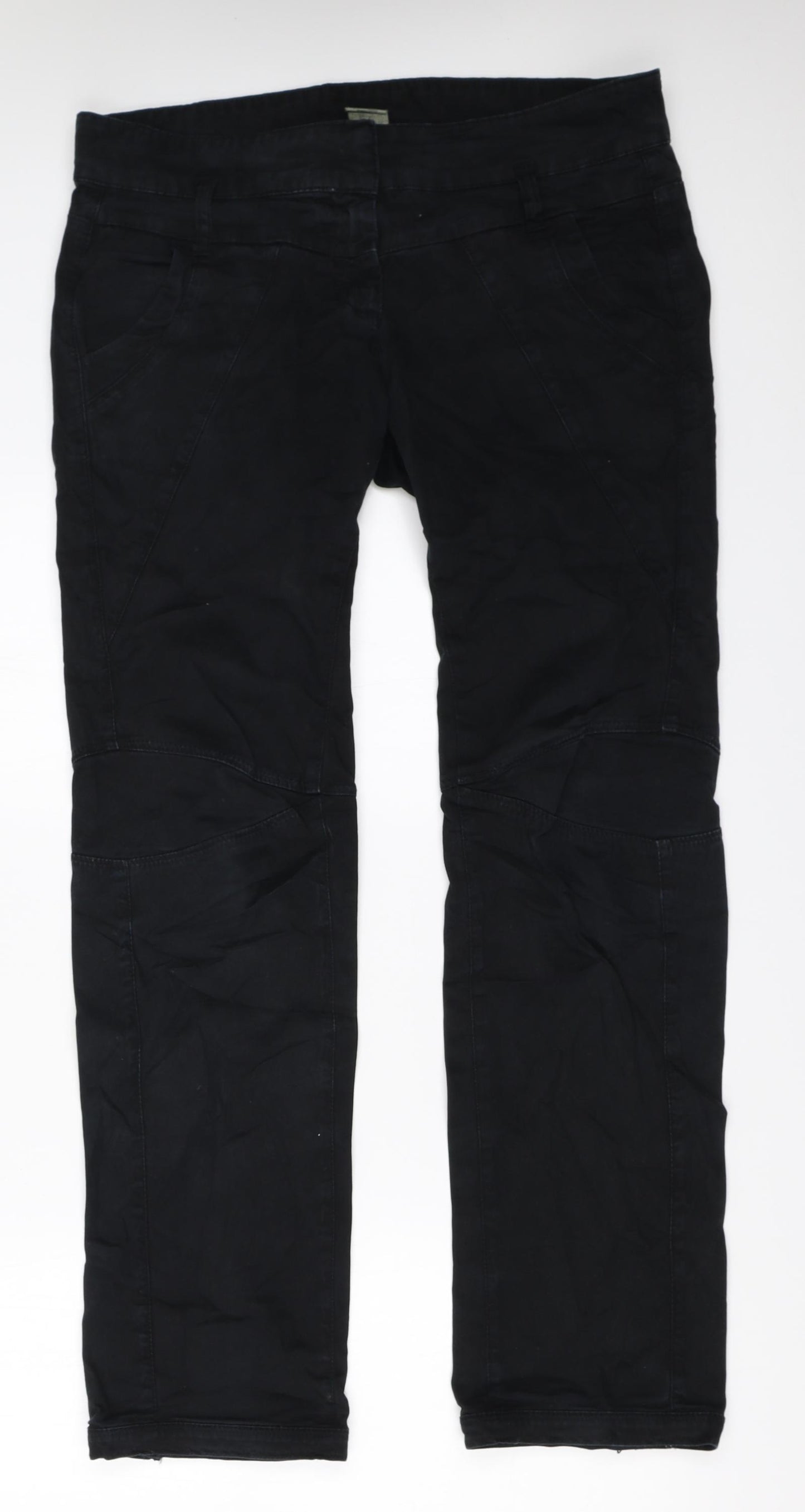 NEXT Womens Black   Cargo Trousers Size 14 L30.5 in