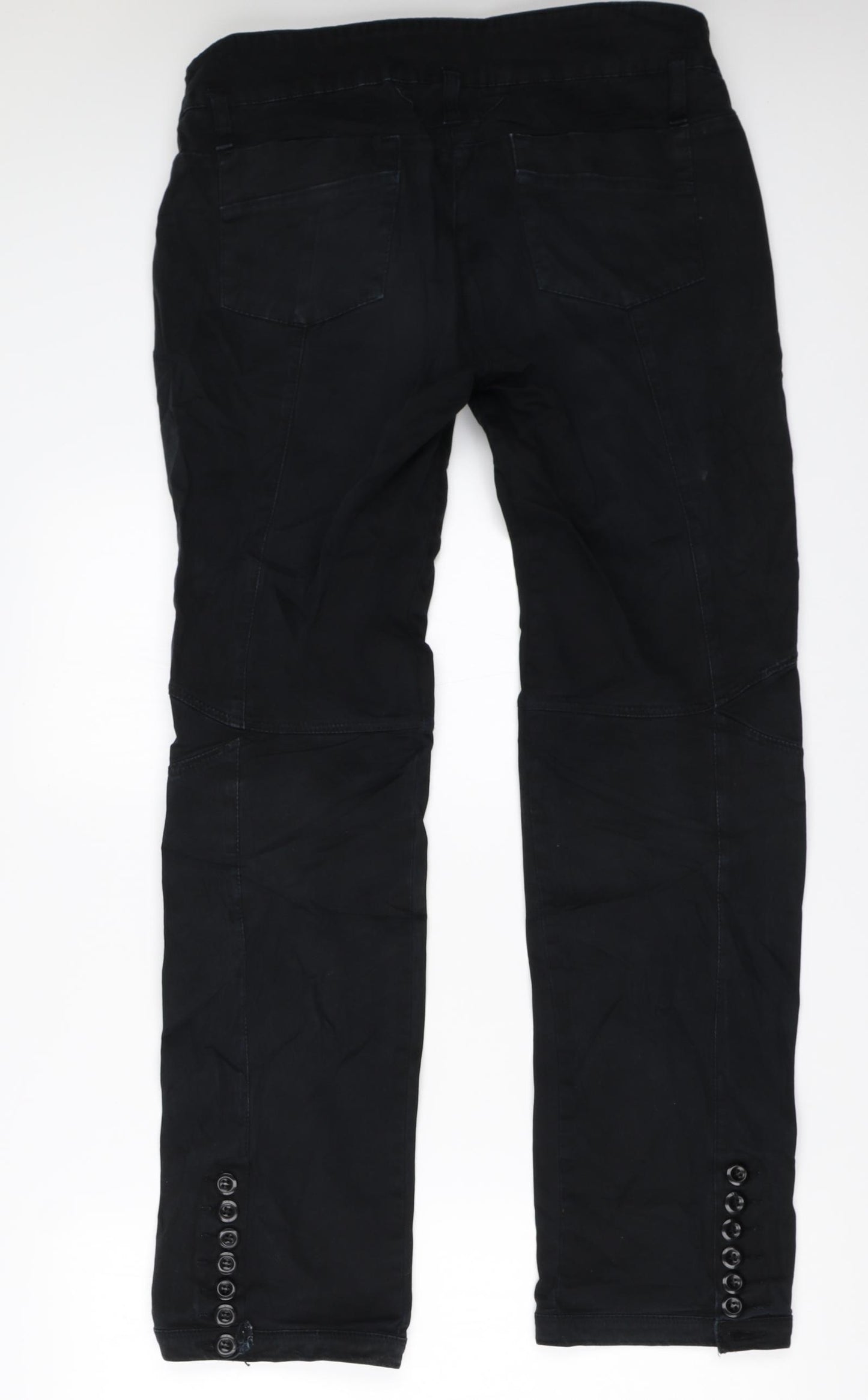 NEXT Womens Black   Cargo Trousers Size 14 L30.5 in