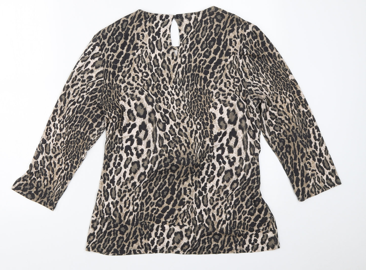 Bonmarché Womens Brown Animal Print  Basic T-Shirt Size 12